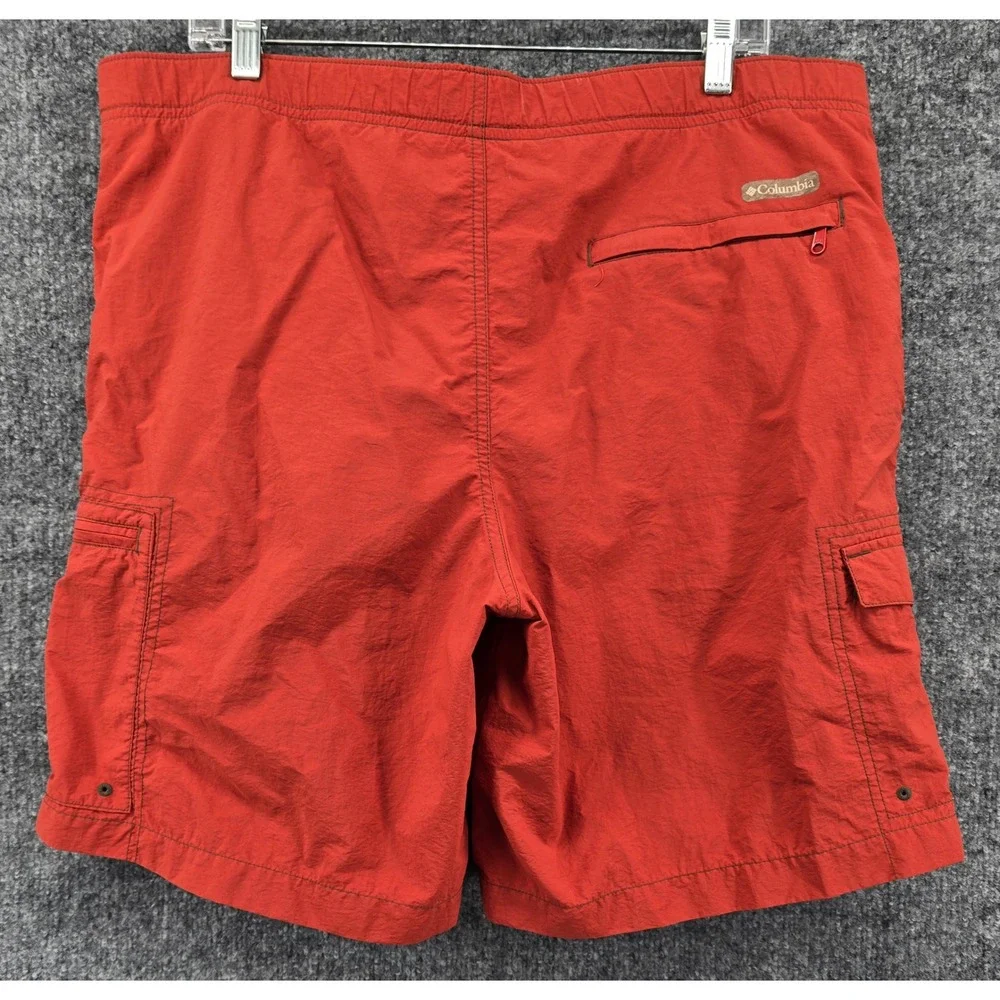 Columbia Cascade Creek Water Shorts Mens M Rust Orange Belted PFG Liner Gorpcore